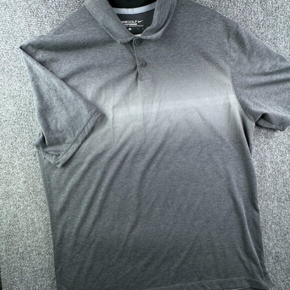 Nike Golf Tour Performance Large Dri-fit Polo Shirt Short Sleeve Gray Fade Adult - Picture 8 of 9